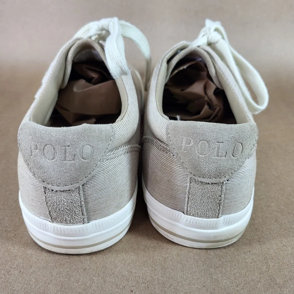 Polo Ralph Lauren Size 10 D Vaughn Beige Casual Sneakers Men's 01087